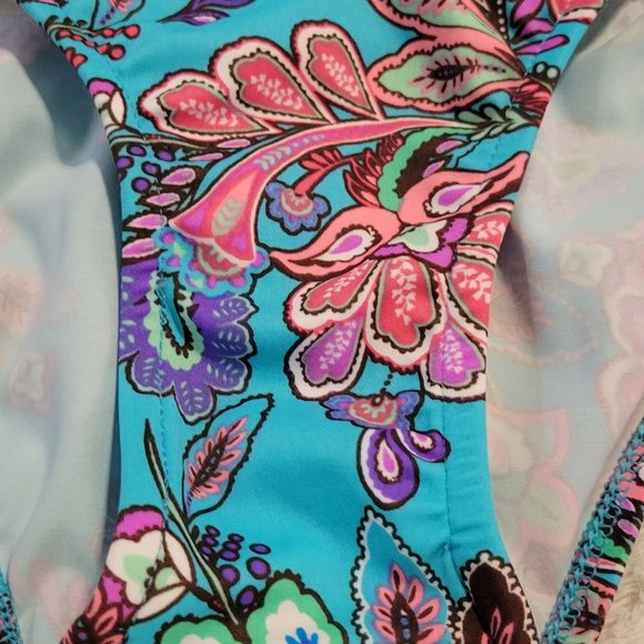 NWOT-WOMENS VENUS SWIMWEAR BIKINI BOTTOM LIGHT BLUE PAISELY PATTERNED-NWOT - Picture 5 of 7